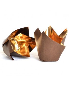 Gold-Braun Royal Tulip Becher 100 Stück