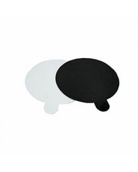 Bankett-Tablett 8 cm WHITE & BLACK 100 Stück rund
