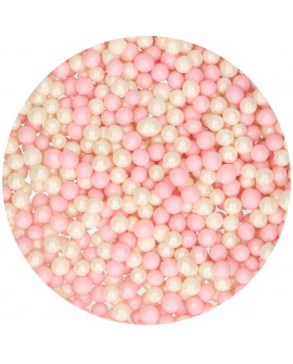 FunCakes pearls – fehér / rózsaszín puha