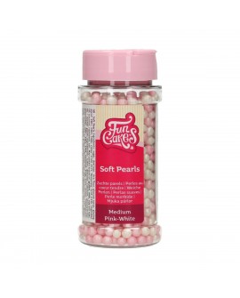 FunCakes pearls – fehér / rózsaszín puha
