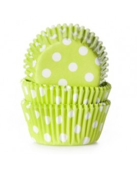 Papilotki HoM Małe Mini 60 szt LIMONKOWE W KROPKI