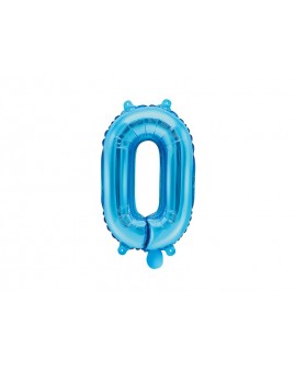 Balon foliowy 35 cm NIEBIESKI Cyfra 0