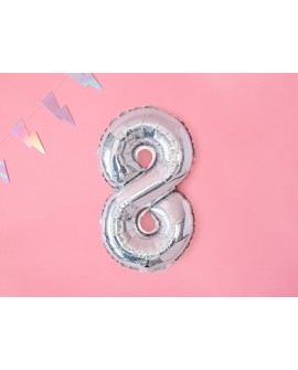 Folienballon 35 cm HOLOGRAPHIC Ziffern 8