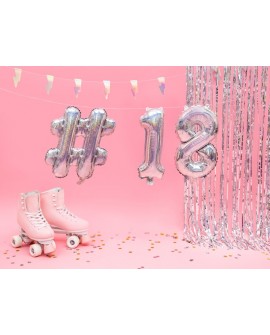 Folienballon 35 cm HOLOGRAPHIC Ziffern 8