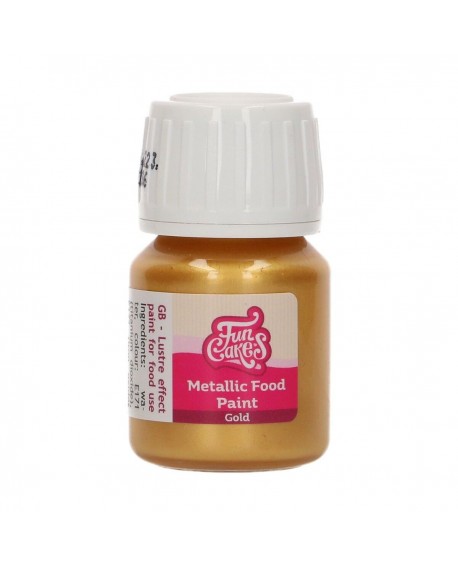 Metalická zlatá farba Fun Cakes 30ml