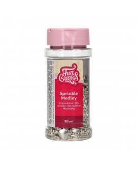 Posypka cukrowa FunCakes, Srebrny Mix Silver, 65 g