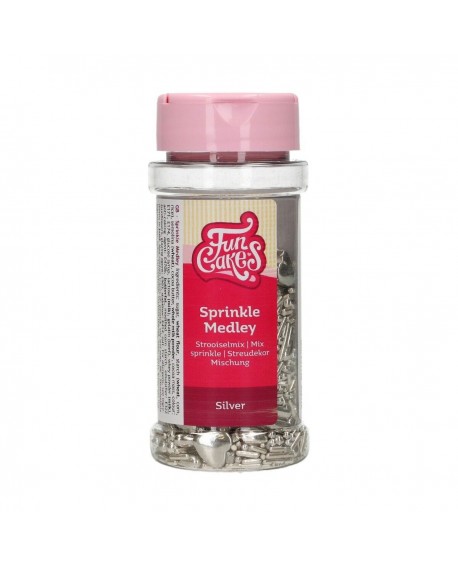 Posypka cukrowa FunCakes, Srebrny Mix Silver, 65 g
