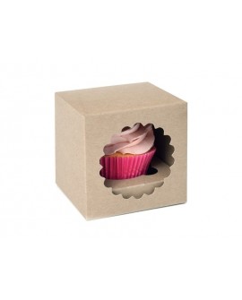 Verpackung für 1 Cupcake Natural Kraft 3 Stück. Verpackung für 1 Cupcake Natural Kraft 3 Stück.